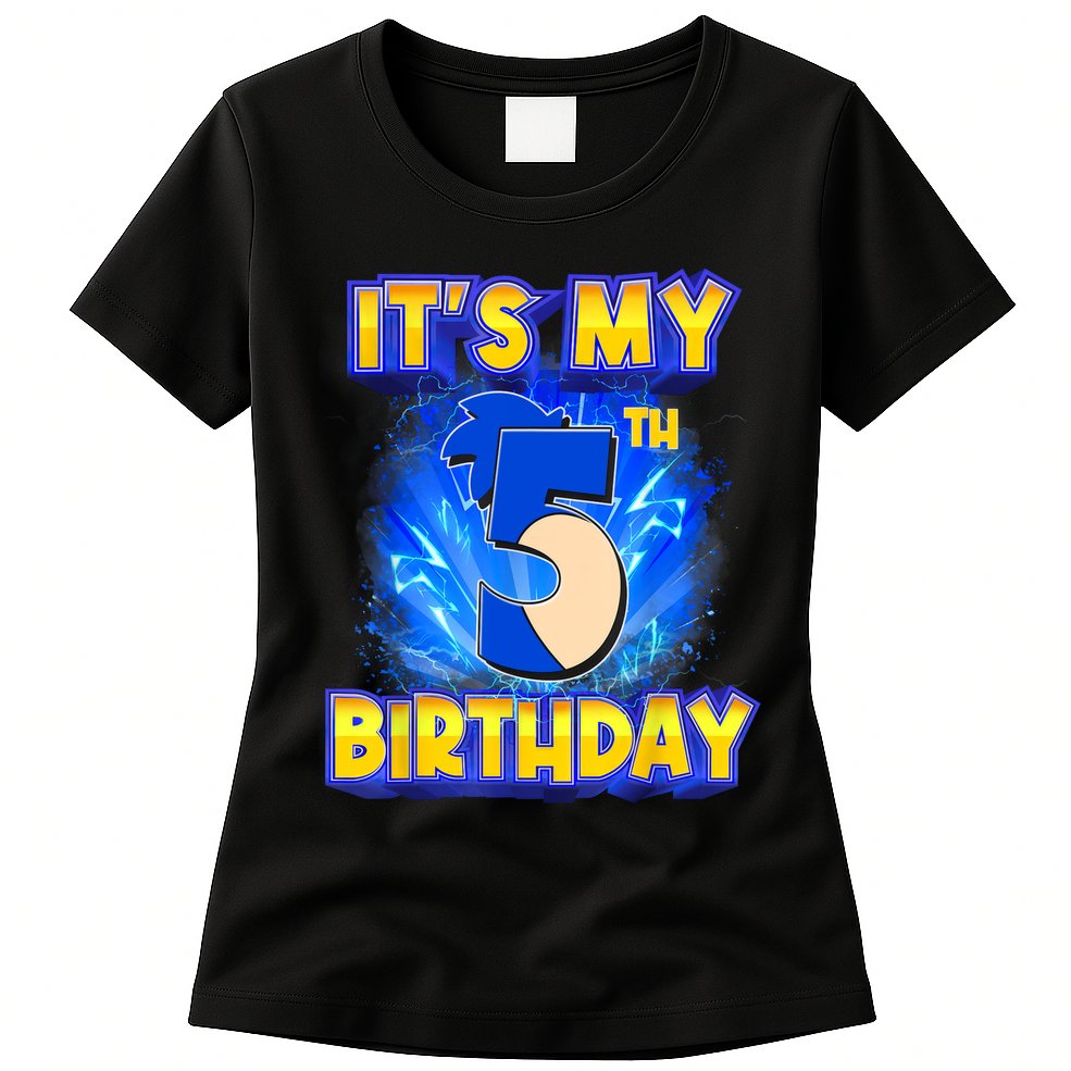 It's My 5th Birthday Hedgehog Birthday Boy 5 Years Old Kids Womens T-Shirt