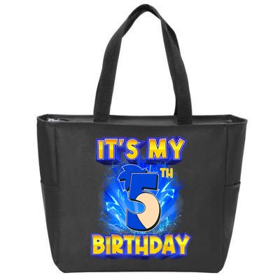 It's My 5th Birthday Hedgehog Birthday Boy 5 Years Old Kids Zip Tote Bag