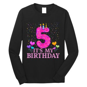 It's My 5th Birthday Sweet donut Happy 5 Year Old Long Sleeve Shirt