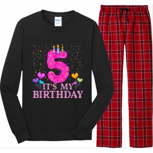 It's My 5th Birthday Sweet donut Happy 5 Year Old Long Sleeve Pajama Set