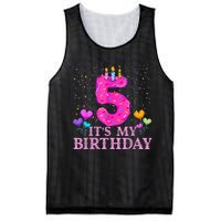 It's My 5th Birthday Sweet donut Happy 5 Year Old Mesh Reversible Basketball Jersey Tank