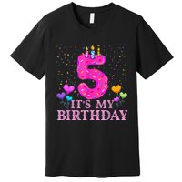 It's My 5th Birthday Sweet donut Happy 5 Year Old Premium T-Shirt