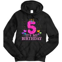 It's My 5th Birthday Sweet donut Happy 5 Year Old Tie Dye Hoodie