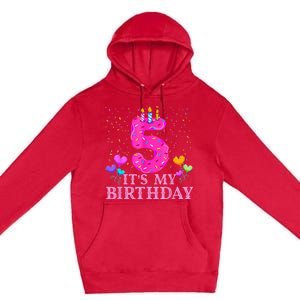 It's My 5th Birthday Sweet donut Happy 5 Year Old Premium Pullover Hoodie