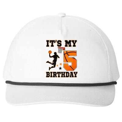 Its My 5th Birthdaybasketball 5 Years Old Snapback Five-Panel Rope Hat