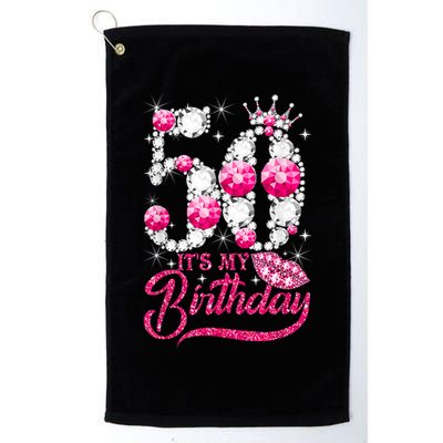 It's My 50th Birthday Queen 50 Years Old Shoes Crown Diamond Golf Towel