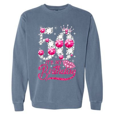 It's My 50th Birthday Queen 50 Years Old Shoes Crown Diamond Garment-Dyed Sweatshirt