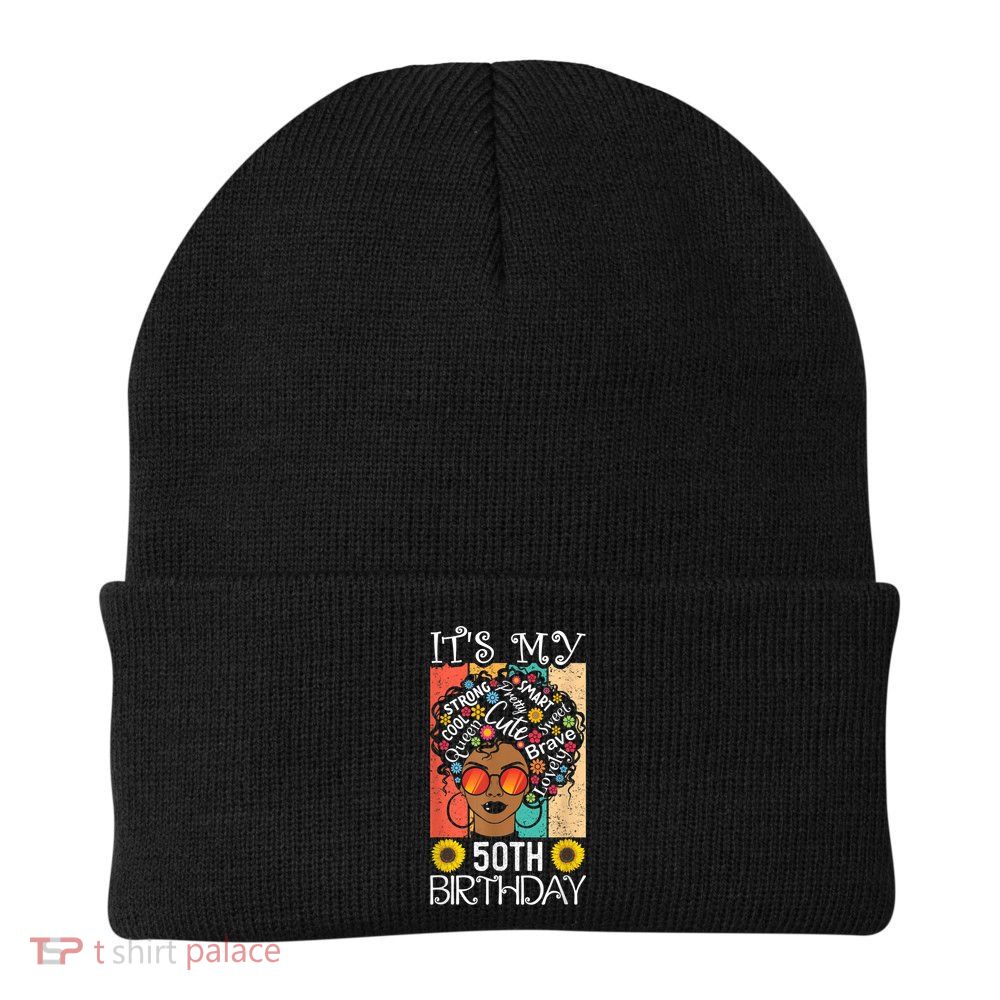 It's My 50th Birthday African American Black Woman 50 Years Beanie