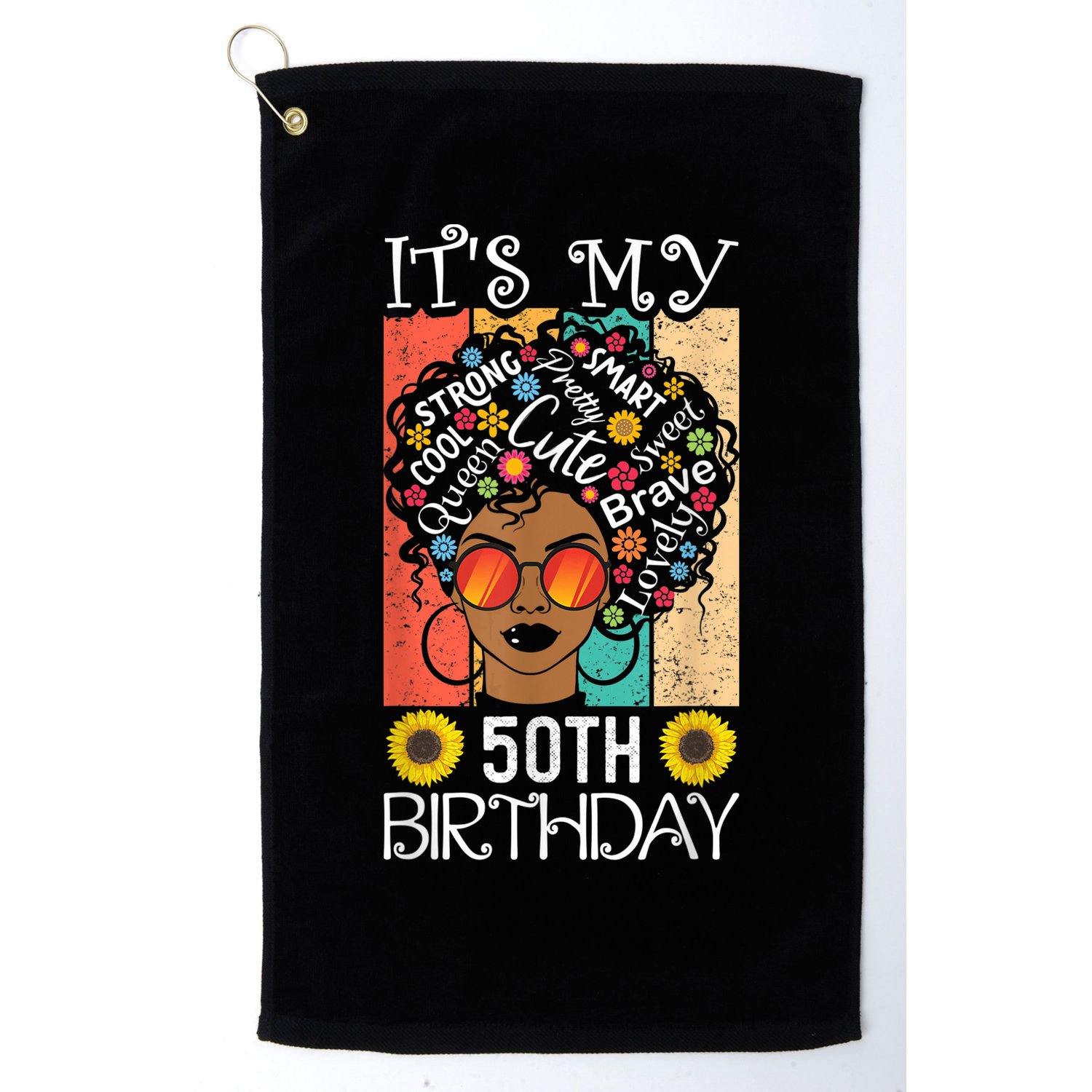 It's My 50th Birthday African American Black Woman 50 Years Golf Towel