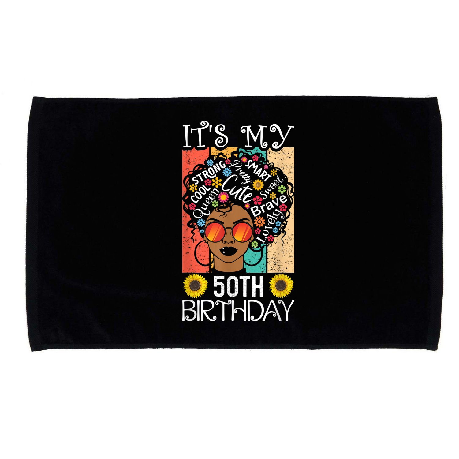 It's My 50th Birthday African American Black Woman 50 Years Microfiber Hand Towel