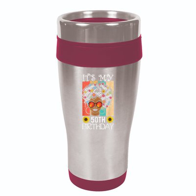 It's My 50th Birthday African American Black Woman 50 Years 16oz Travel Tumbler