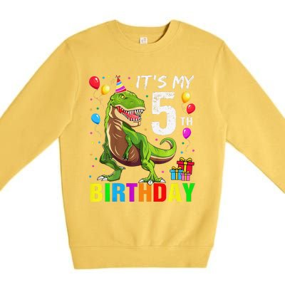 ItS My 5th Birthday Happy 5 Year Trex Premium Crewneck Sweatshirt