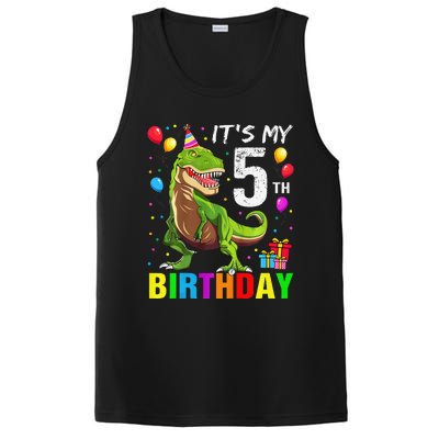 ItS My 5th Birthday Happy 5 Year Trex PosiCharge Competitor Tank