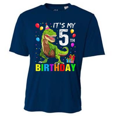 ItS My 5th Birthday Happy 5 Year Trex Cooling Performance Crew T-Shirt