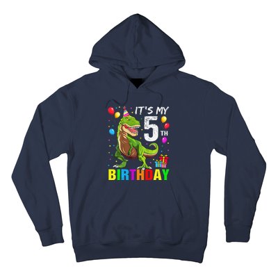 ItS My 5th Birthday Happy 5 Year Trex Hoodie