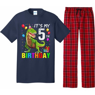 ItS My 5th Birthday Happy 5 Year Trex Pajama Set