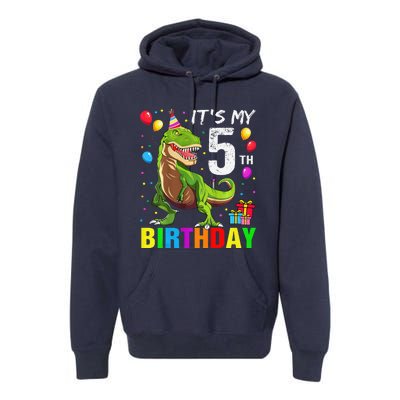 ItS My 5th Birthday Happy 5 Year Trex Premium Hoodie