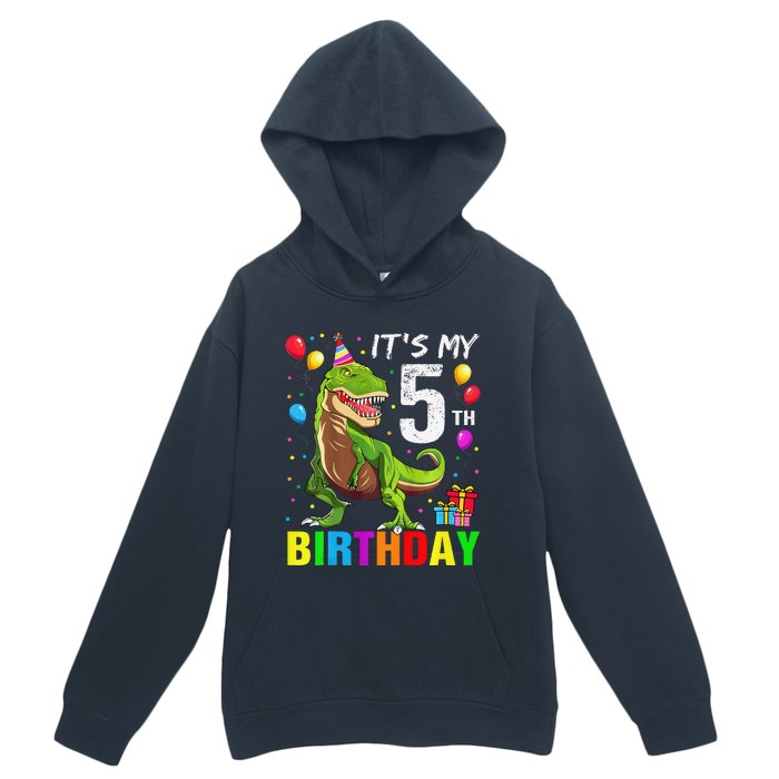 ItS My 5th Birthday Happy 5 Year Trex Urban Pullover Hoodie