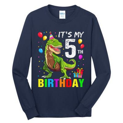 ItS My 5th Birthday Happy 5 Year Trex Tall Long Sleeve T-Shirt