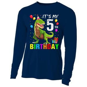 ItS My 5th Birthday Happy 5 Year Trex Cooling Performance Long Sleeve Crew