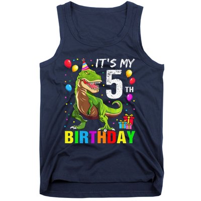 ItS My 5th Birthday Happy 5 Year Trex Tank Top