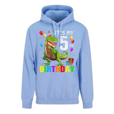 ItS My 5th Birthday Happy 5 Year Trex Unisex Surf Hoodie