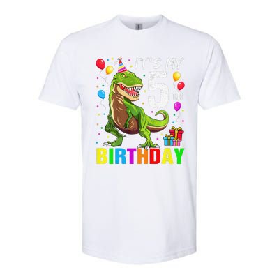 ItS My 5th Birthday Happy 5 Year Trex Softstyle CVC T-Shirt