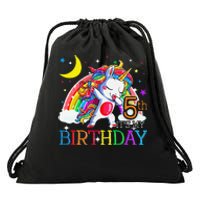 It's My 5th Birthday Unicorn 5 Year Olds Outfit Cute Drawstring Bag