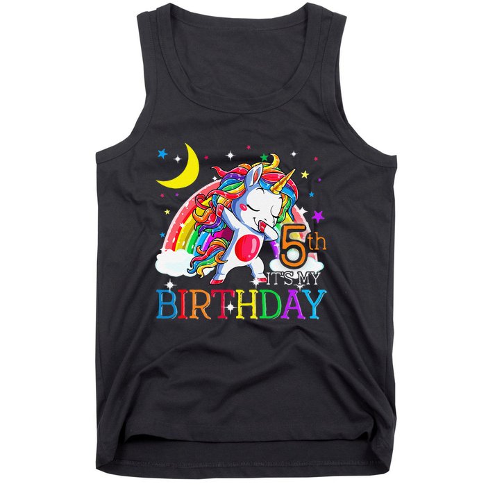 It's My 5th Birthday Unicorn 5 Year Olds Outfit Cute Tank Top