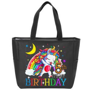 It's My 5th Birthday Unicorn 5 Year Olds Outfit Cute Zip Tote Bag