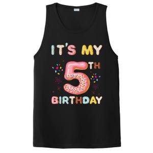 Its My 5th Birthday Sweet Donuts Funny 5 Year Old PosiCharge Competitor Tank