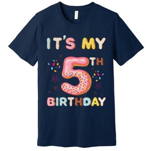 Its My 5th Birthday Sweet Donuts Funny 5 Year Old Premium T-Shirt