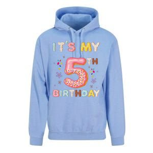 Its My 5th Birthday Sweet Donuts Funny 5 Year Old Unisex Surf Hoodie