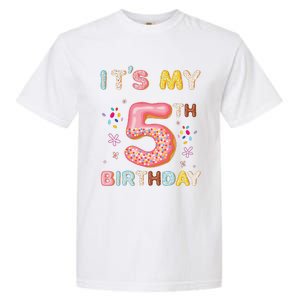 Its My 5th Birthday Sweet Donuts Funny 5 Year Old Garment-Dyed Heavyweight T-Shirt