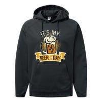 It's my 50th Beerth Day Birthday Beer Candle Performance Fleece Hoodie