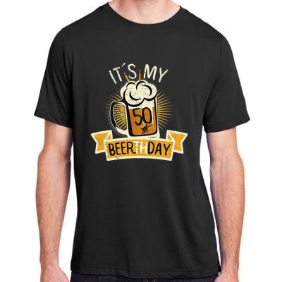 It's my 50th Beerth Day Birthday Beer Candle Adult ChromaSoft Performance T-Shirt