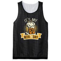 It's my 50th Beerth Day Birthday Beer Candle Mesh Reversible Basketball Jersey Tank