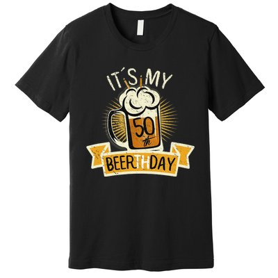 It's my 50th Beerth Day Birthday Beer Candle Premium T-Shirt