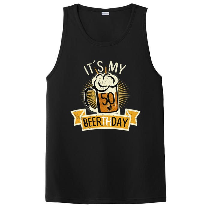 It's my 50th Beerth Day Birthday Beer Candle PosiCharge Competitor Tank