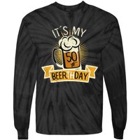 It's my 50th Beerth Day Birthday Beer Candle Tie-Dye Long Sleeve Shirt