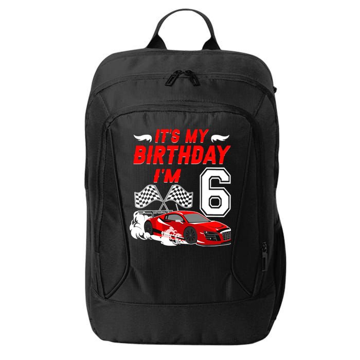 ItS My 6th Birthday Boy Race Car Racing 6 Years Old City Backpack
