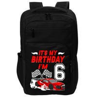 ItS My 6th Birthday Boy Race Car Racing 6 Years Old Impact Tech Backpack