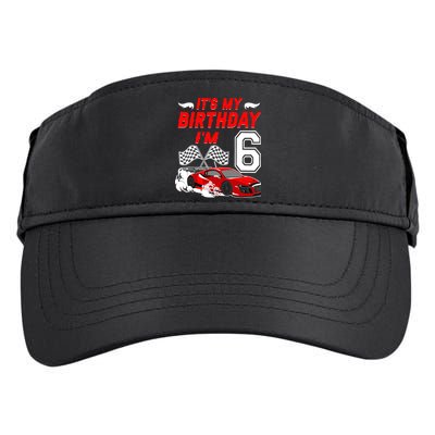 ItS My 6th Birthday Boy Race Car Racing 6 Years Old Adult Drive Performance Visor