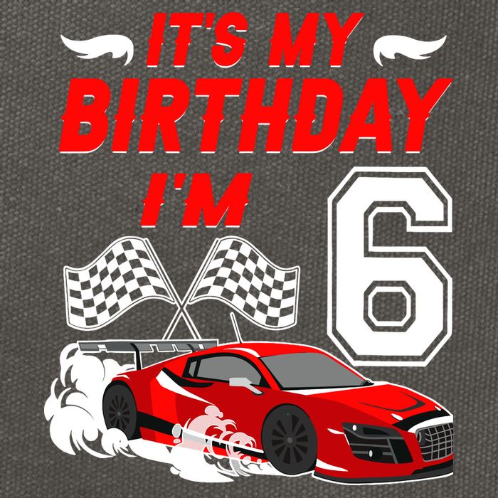 ItS My 6th Birthday Boy Race Car Racing 6 Years Old Cotton Canvas Backpack