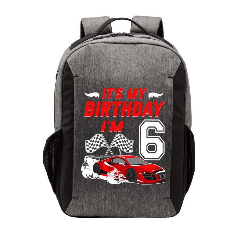 ItS My 6th Birthday Boy Race Car Racing 6 Years Old Vector Backpack