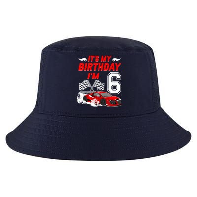 ItS My 6th Birthday Boy Race Car Racing 6 Years Old Cool Comfort Performance Bucket Hat