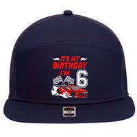 ItS My 6th Birthday Boy Race Car Racing 6 Years Old 7 Panel Mesh Trucker Snapback Hat