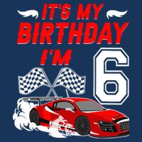 ItS My 6th Birthday Boy Race Car Racing 6 Years Old 7 Panel Mesh Trucker Snapback Hat