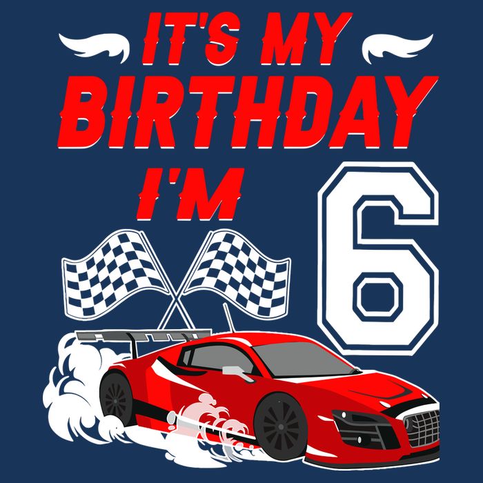 ItS My 6th Birthday Boy Race Car Racing 6 Years Old 7 Panel Mesh Trucker Snapback Hat
