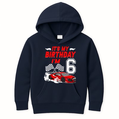 ItS My 6th Birthday Boy Race Car Racing 6 Years Old Kids Hoodie